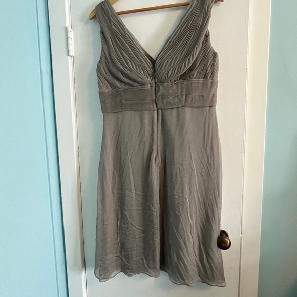 Valentino Grey Silk Cocktail Dress with Pleating detail. - Picture 10 of 16
